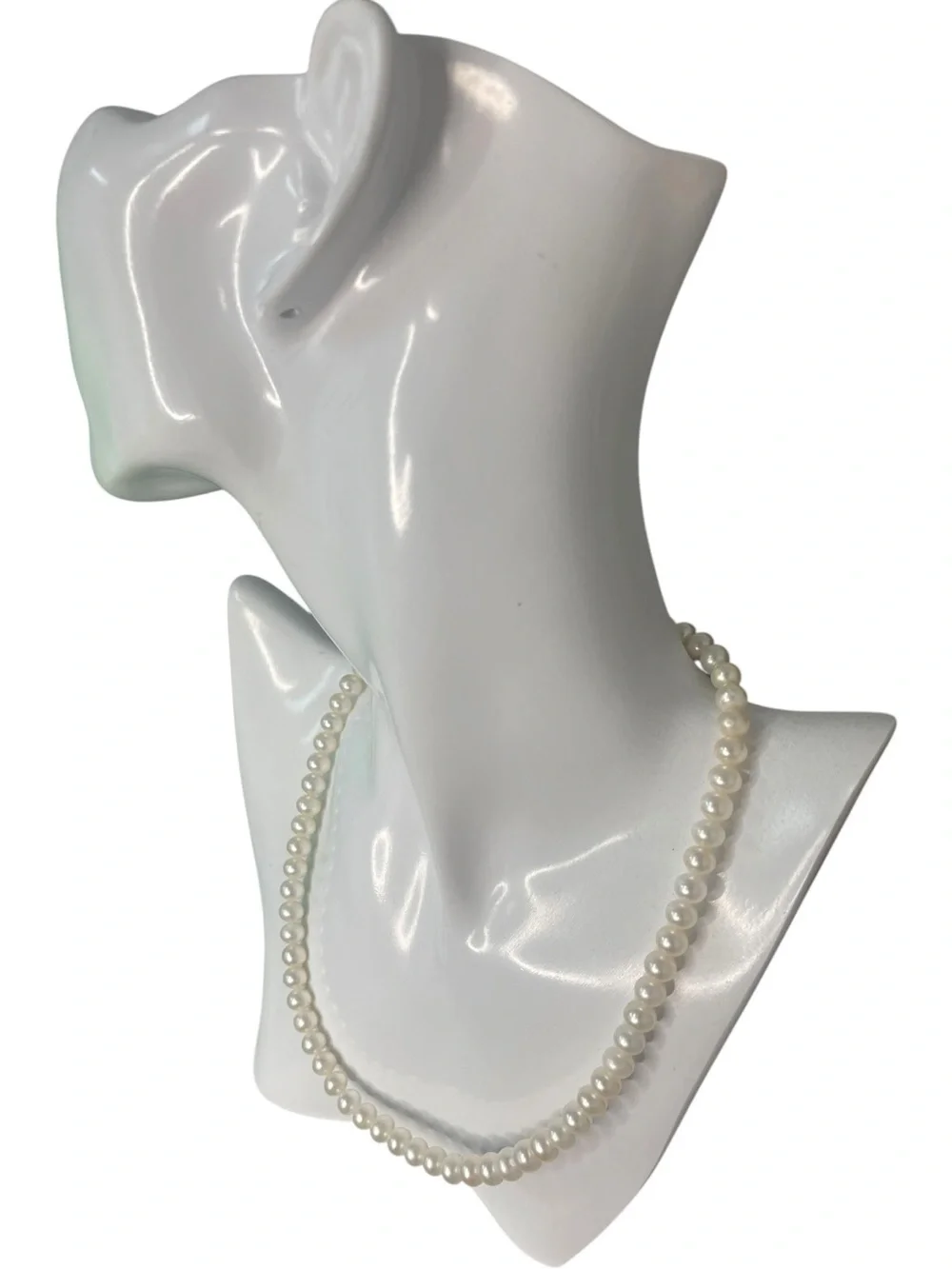 White Freshwater Pearl Necklace with Silver Clasp